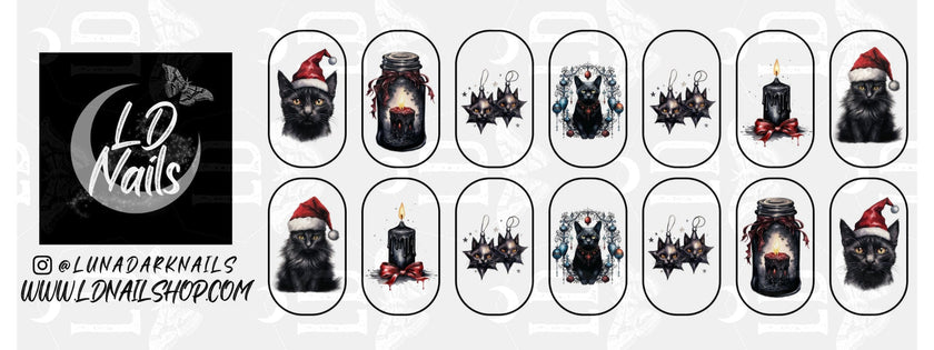 Black Cat Christmas Decals