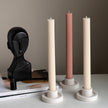Ribbed Taper Candle: Handmade Soy Wax Pillar, Unscented