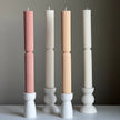 Tall Ribbed Twisted Taper Candle: Handmade Soy Dinner Candle