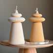 Large Ribbed Soy Pillar Candle | Sculptural Home Decor