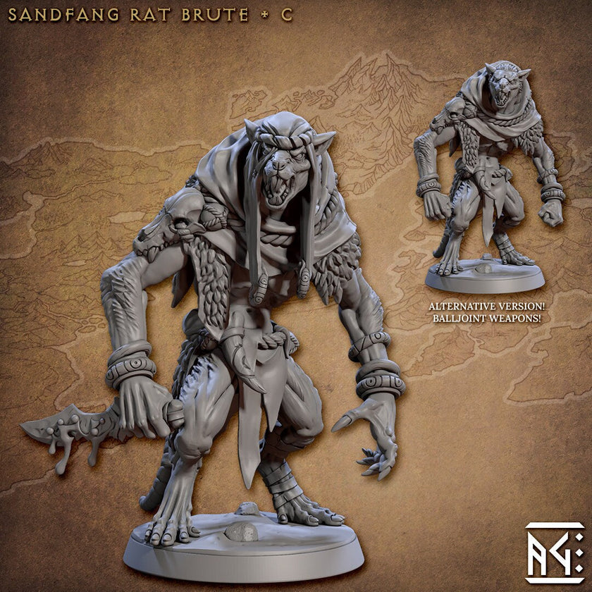 Sandfang Brutes 28/32mm mini set - Artisan Guild | Animal | Rat | Ogre | Monster | Ratfolk | Large | Pathfinder | Wargaming | Huge | Set