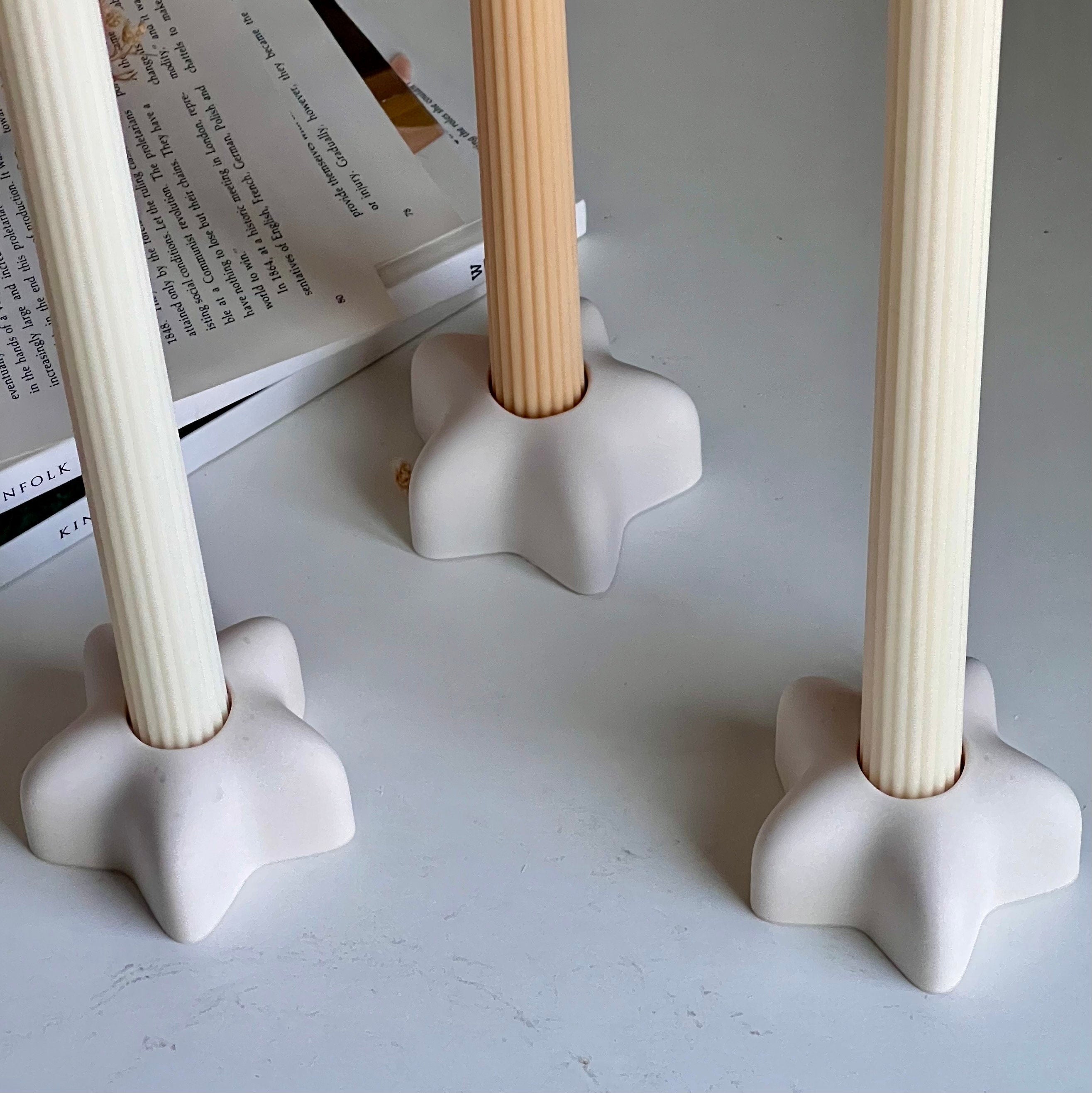 Star Jesmonite Candlestick Holder: Minimalist Table Decor
