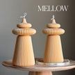 Large Ribbed Soy Pillar Candle | Sculptural Home Decor