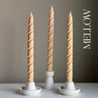 Tall Twisted Soy Wax Taper Candle: Handmade Pastel Decor