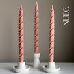 Tall Twisted Soy Wax Taper Candle: Handmade Pastel Decor