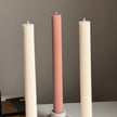 Ribbed Taper Candle: Handmade Soy Wax Pillar, Unscented