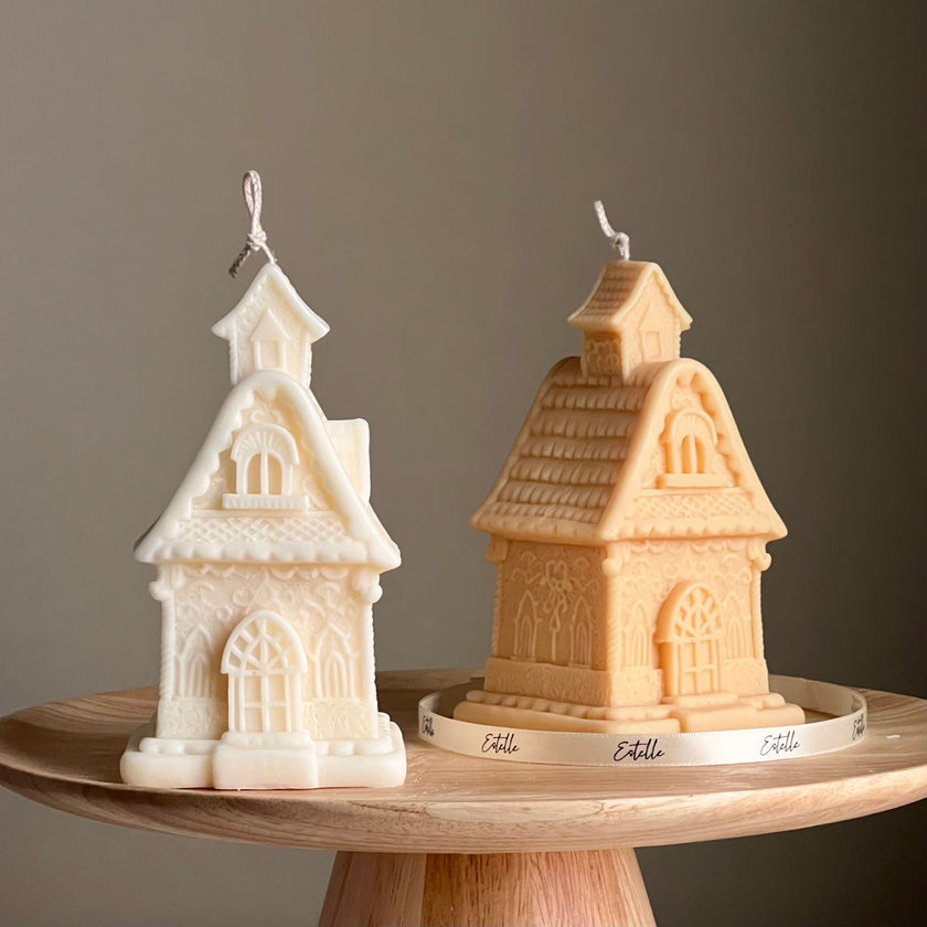 Large House Candle: Hand-Poured Soy Wax Sculptural Candle