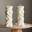 Handmade Wavy Pillar Candle | Aesthetic Home Decor