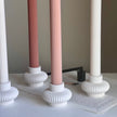 Ribbed Jesmonite Taper Candle Holder: Minimalist Table Decor