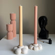Jesmonite Flower Candlestick Holder: Handmade Table Decor