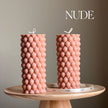 Tall Bubble Soy Pillar Candle | Minimalist Home Decor