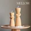 Knot Pillar Candle Set: Ribbed Soy Wax Candle, Home Decor