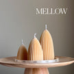 Ribbed Soy Candle Set | Conical Pillar Candles, Decor