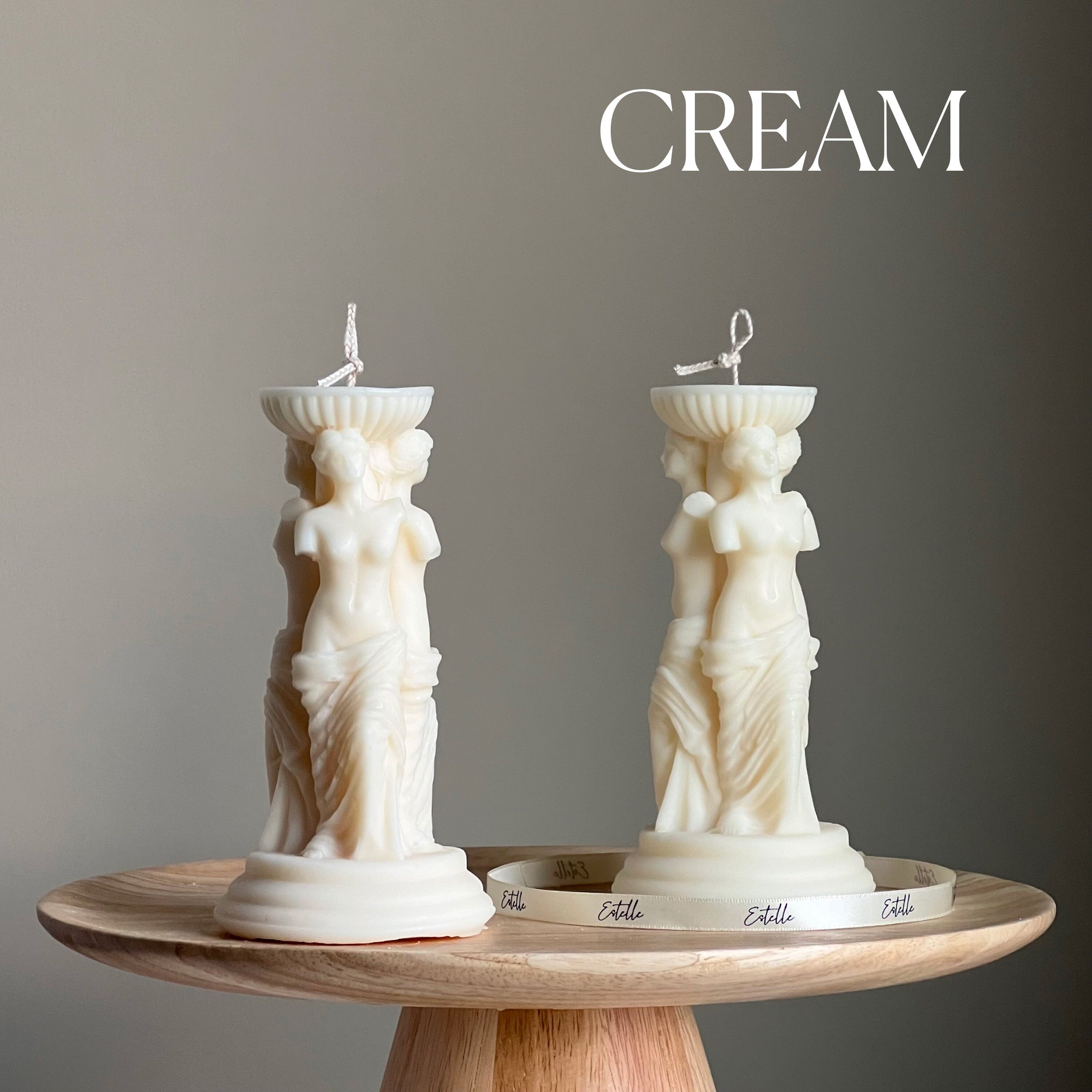 Venus Greek Goddess Soy Candle: Sculptural Column Statue Candle