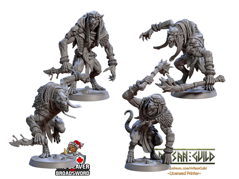 Sandfang Brutes 28/32mm mini set - Artisan Guild | Animal | Rat | Ogre | Monster | Ratfolk | Large | Pathfinder | Wargaming | Huge | Set