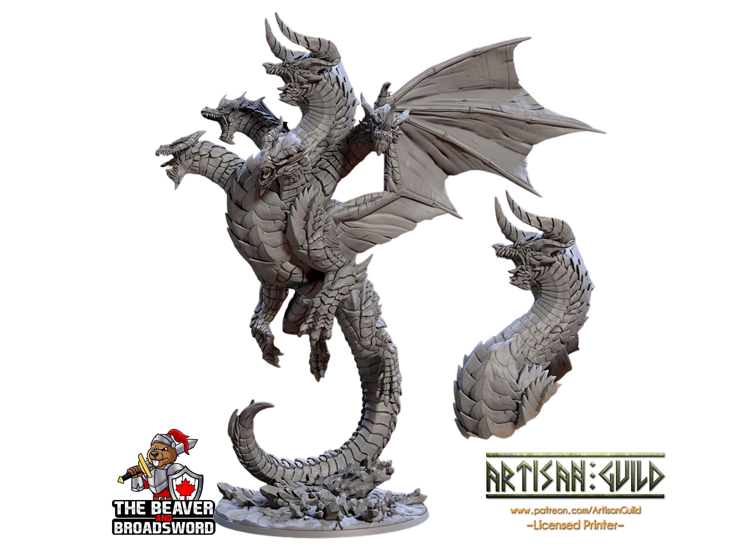 Azgrathok the Chaos Dragonlord mini - Artisan Guild | Dragon | Drake | Legendary | Tiamat | Gargantuan | Pathfinder | Wargaming