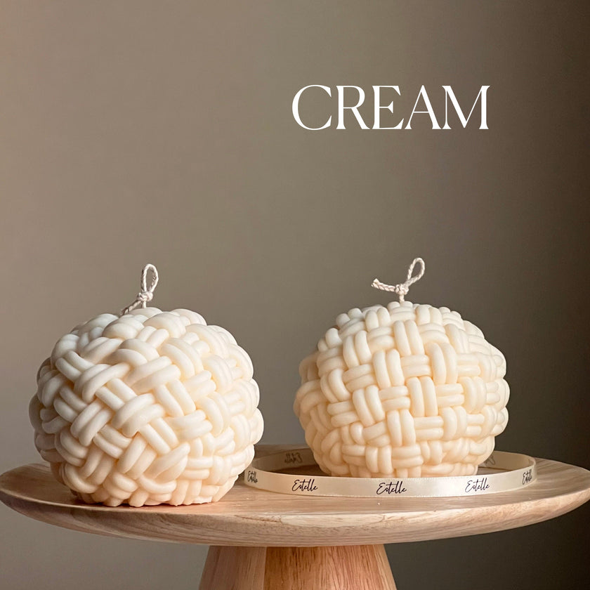 Handmade Yarn Ball Candle: Trendy Rope Vegan Home Decor