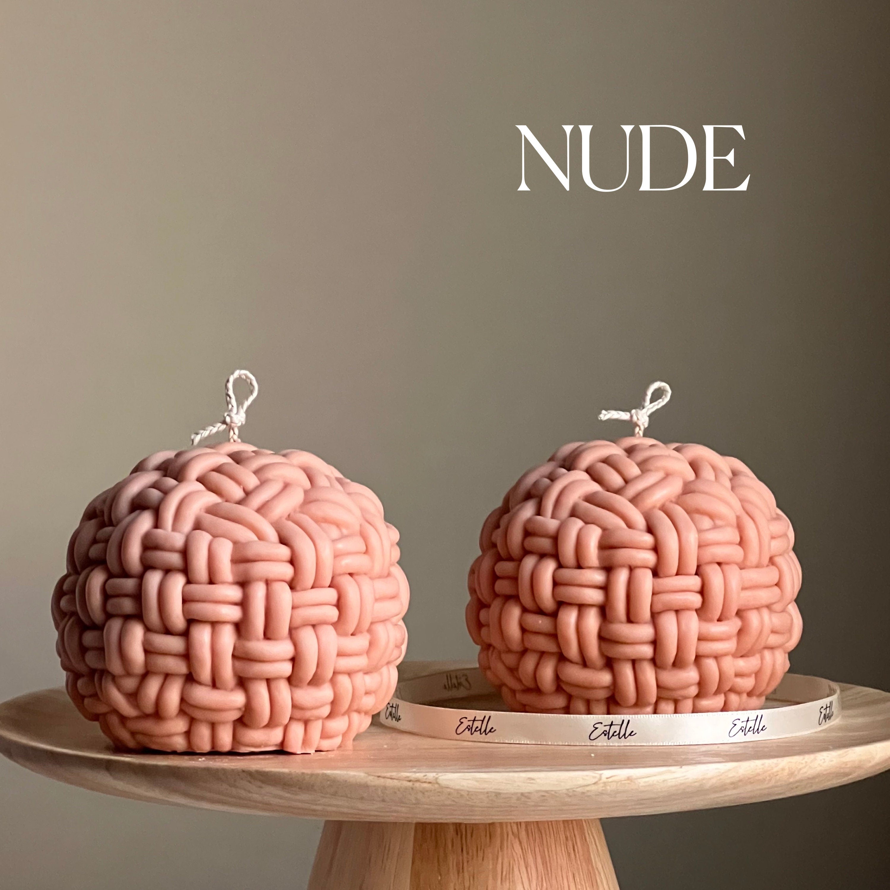 Handmade Yarn Ball Candle: Trendy Rope Vegan Home Decor