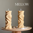 Handmade Wavy Pillar Candle | Aesthetic Home Decor