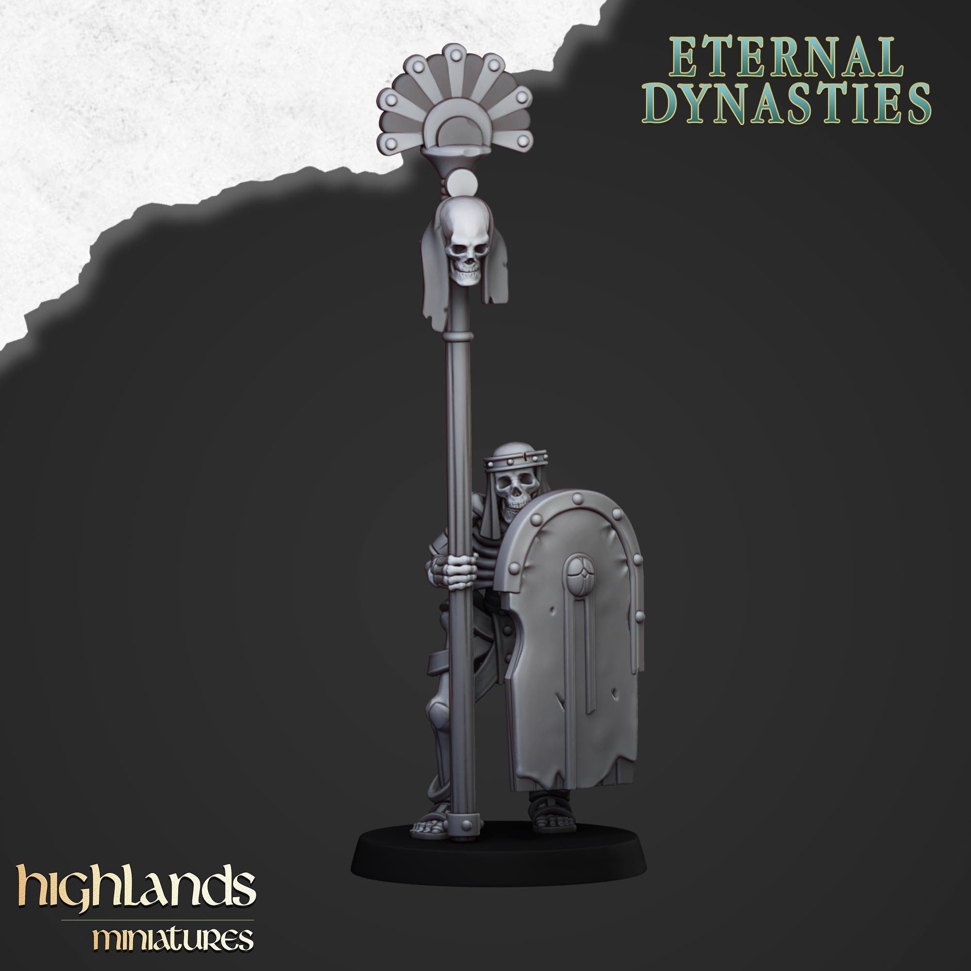 Ancient Skeletons with Spears - Highlands Miniatures | Undead | Skeleton | Lich | Ancient | Desert | Fantasy | Pathfinder | Wargaming
