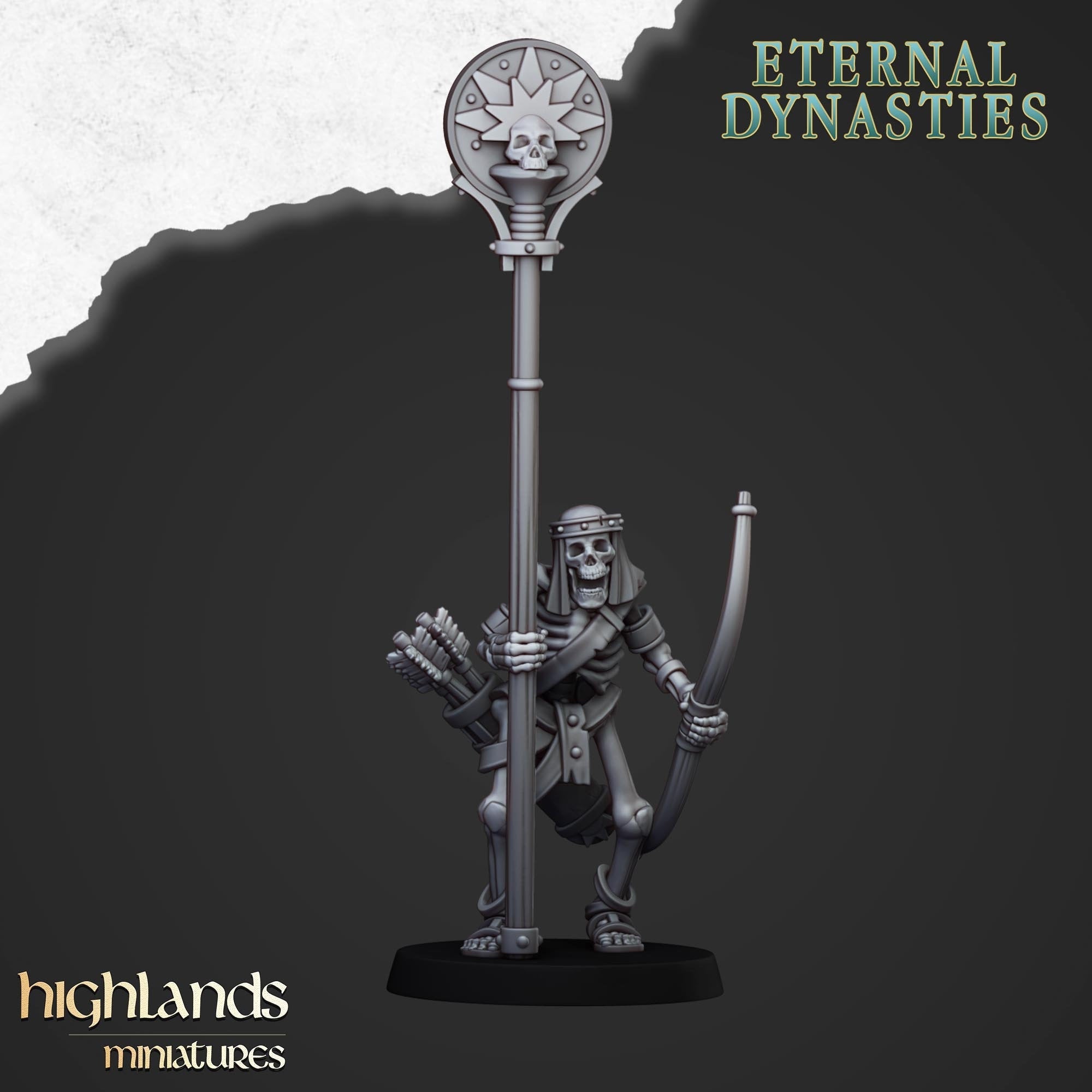Ancient Skeletons with Bows - Highlands Miniatures | Undead | Skeleton | Lich | Ancient | Desert | Fantasy | Pathfinder | Wargaming