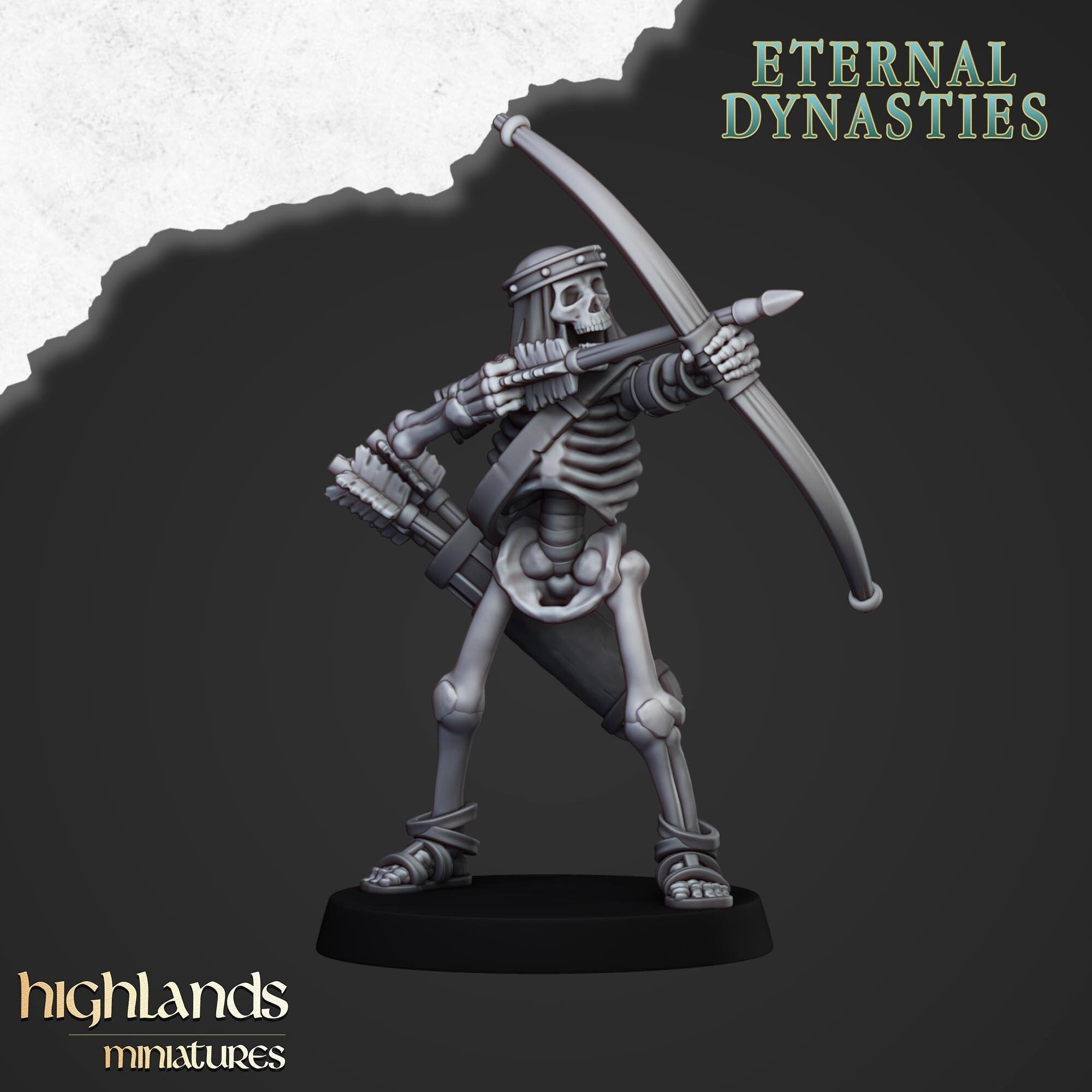 Ancient Skeletons with Bows - Highlands Miniatures | Undead | Skeleton | Lich | Ancient | Desert | Fantasy | Pathfinder | Wargaming