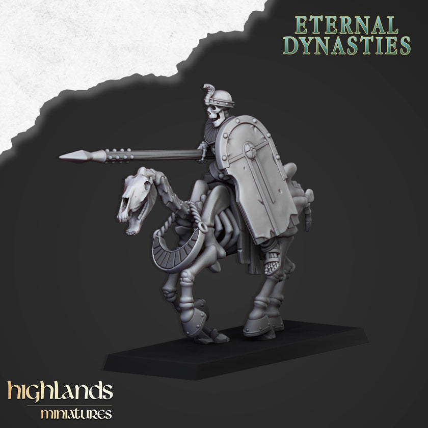 Ancient Skeletal Cavalry with Spears - Highlands Miniatures | Undead | Skeleton | Lich | Horse | Desert | Fantasy | Pathfinder | Wargaming