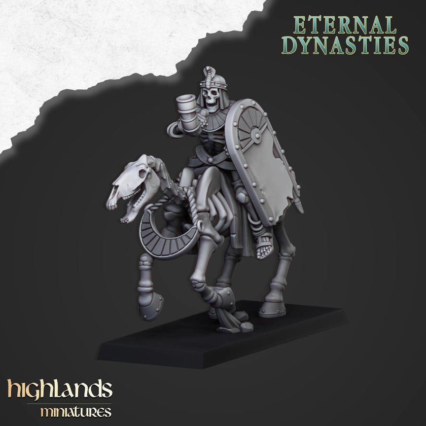 Ancient Skeletal Cavalry with Spears - Highlands Miniatures | Undead | Skeleton | Lich | Horse | Desert | Fantasy | Pathfinder | Wargaming