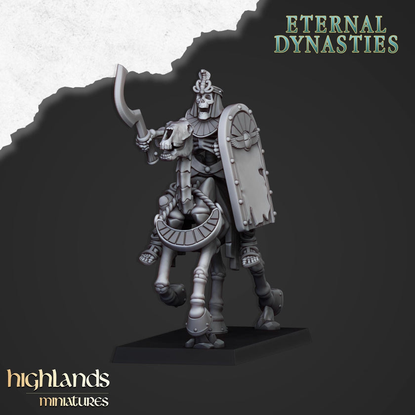 Ancient Skeletal Cavalry with Bows - Highlands Miniatures | Undead | Skeleton | Lich | Horse | Desert | Fantasy | Pathfinder | Wargaming