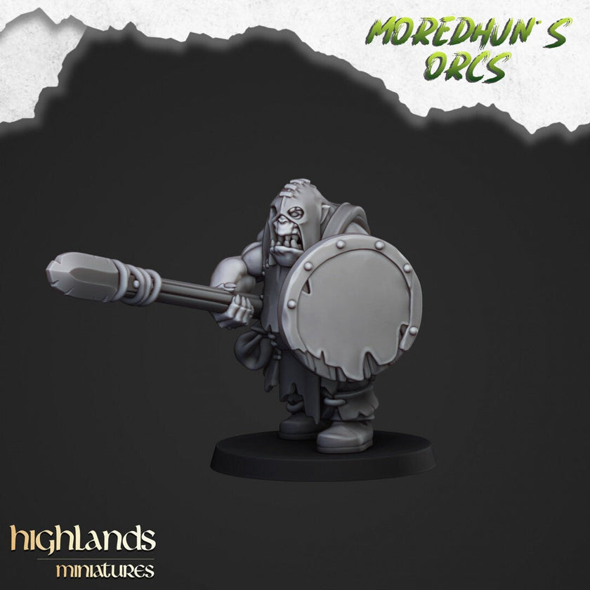 Orc Warriors with Spears - Highlands Miniatures | Goblin | Black Orc | Ork | Orcs | Warrior | Fantasy | Pathfinder | Wargaming | Squad