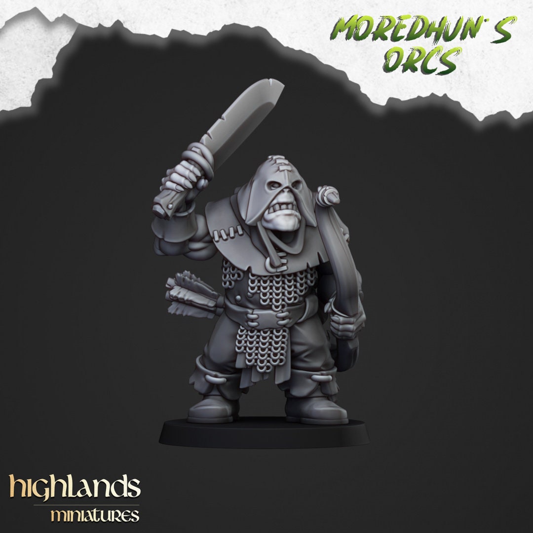 Orc Archers - Highlands Miniatures | Goblin | Black Orc | Ork | Orcs | Warrior | Fantasy | Pathfinder | Wargaming | Squad | Bowmen | Ranged
