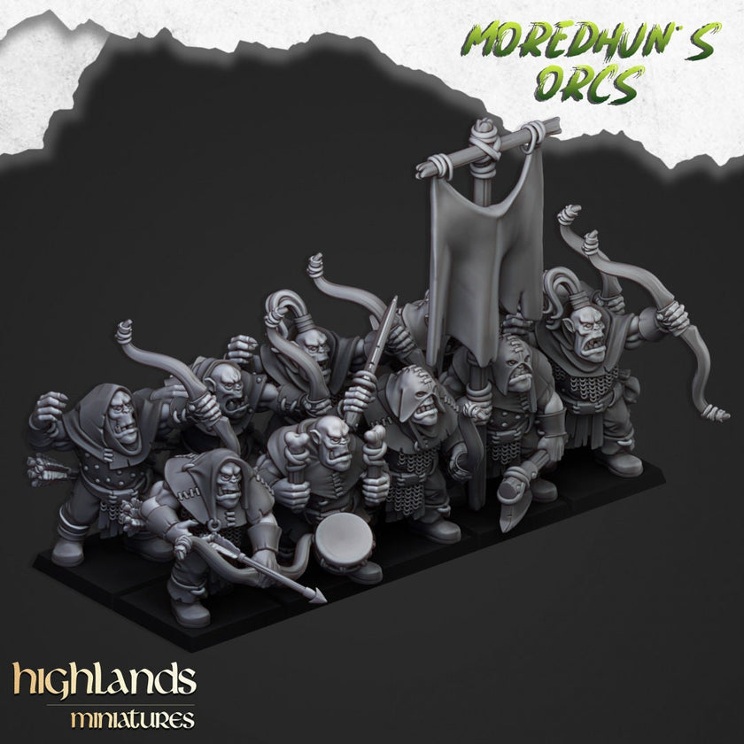 Orc Archers - Highlands Miniatures | Goblin | Black Orc | Ork | Orcs | Warrior | Fantasy | Pathfinder | Wargaming | Squad | Bowmen | Ranged