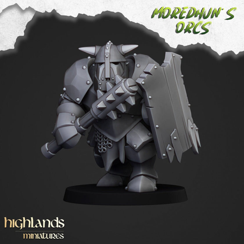 Armored Orc Warriors - Highlands Miniatures | Goblin | Black Orc | Ork | Orcs | Warrior | Fantasy | Pathfinder | Wargaming | Squad | Heavy
