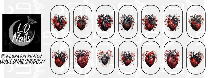 Gothic Hearts Decals