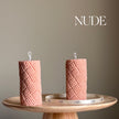 Knitted Soy Pillar Candle | Sculptural Home Decor