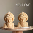 Saint Charbel Bust Candle: Sculptural Soy Wax Pillar