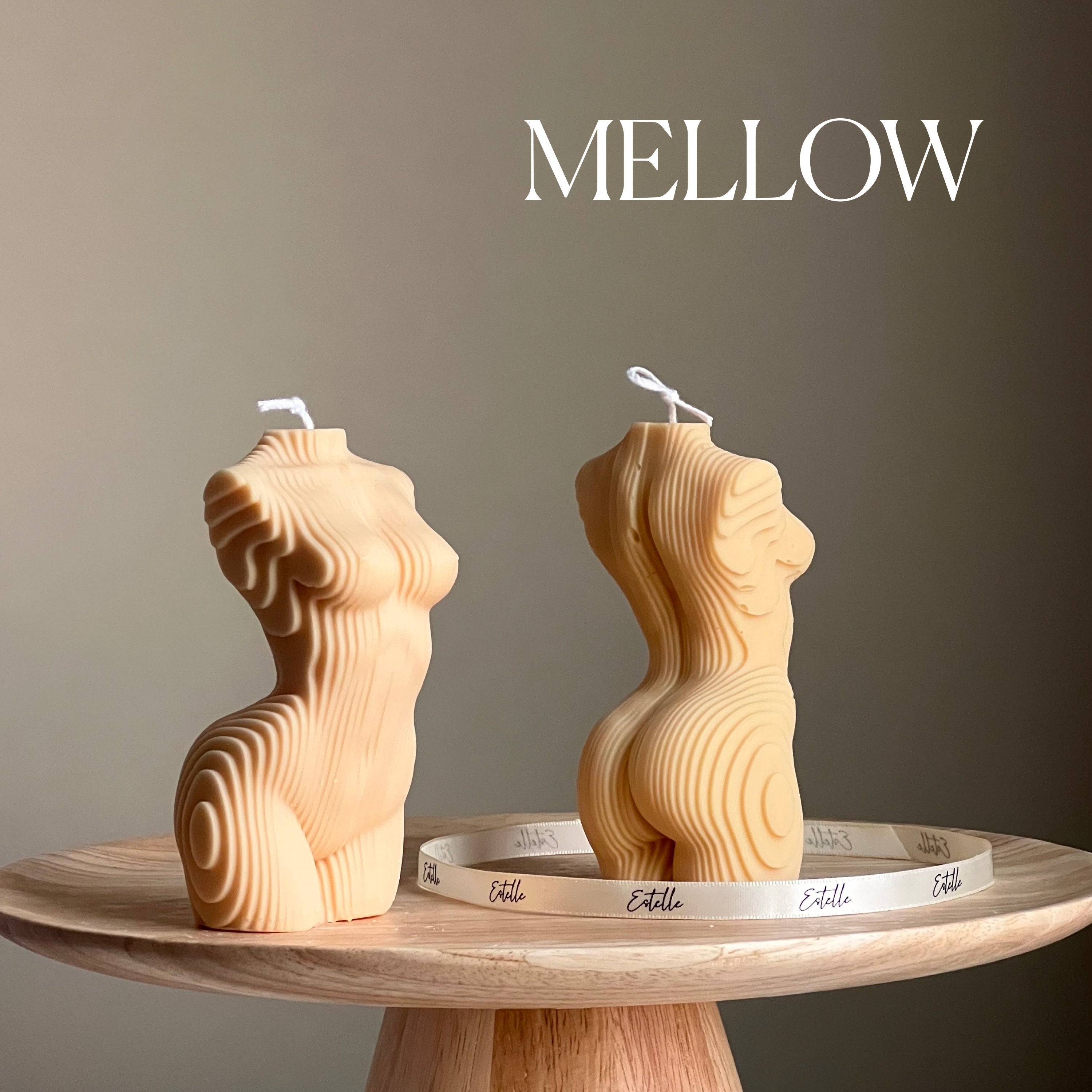 Geometric Woman Torso Candle: Handmade Vegan Soy Wax Sculpture