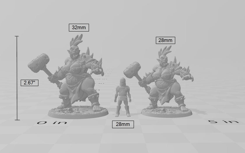 Female Ogre Marauder with Club 2 - Artisan Guild | DnD | Fighter | Barbarian | Monster | Pathfinder | TTRPG | Wargaming | Frostgrave, Giant