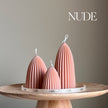 Ribbed Soy Candle Set | Conical Pillar Candles, Decor