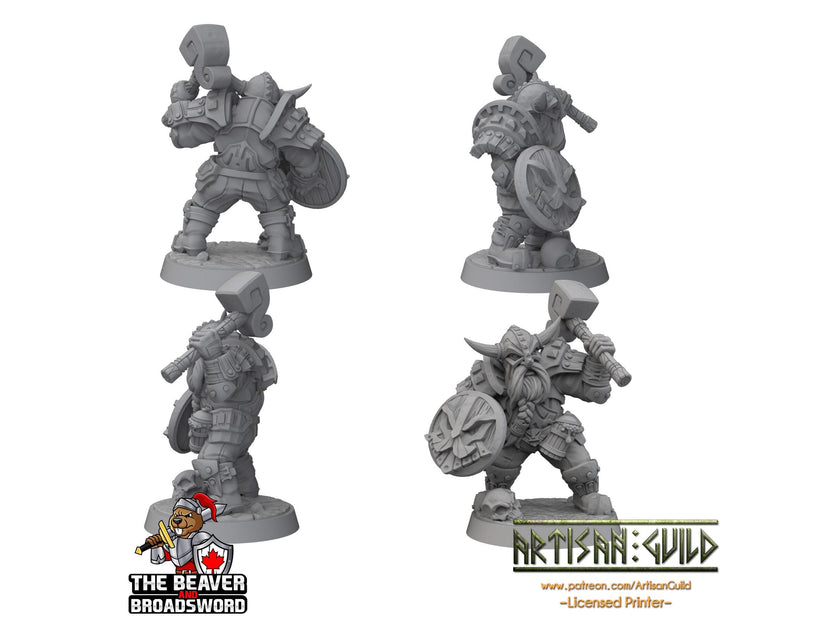 Dwarven Defender B - Artisan Guild | DnD | Fighter | Barbarian | Dwarf | Cleric | Paladin | Pathfinder | TTRPG | Wargaming, Frostgrave