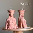 Caryatid Statue Candle: Sculptural Soy Wax Pillar Candle