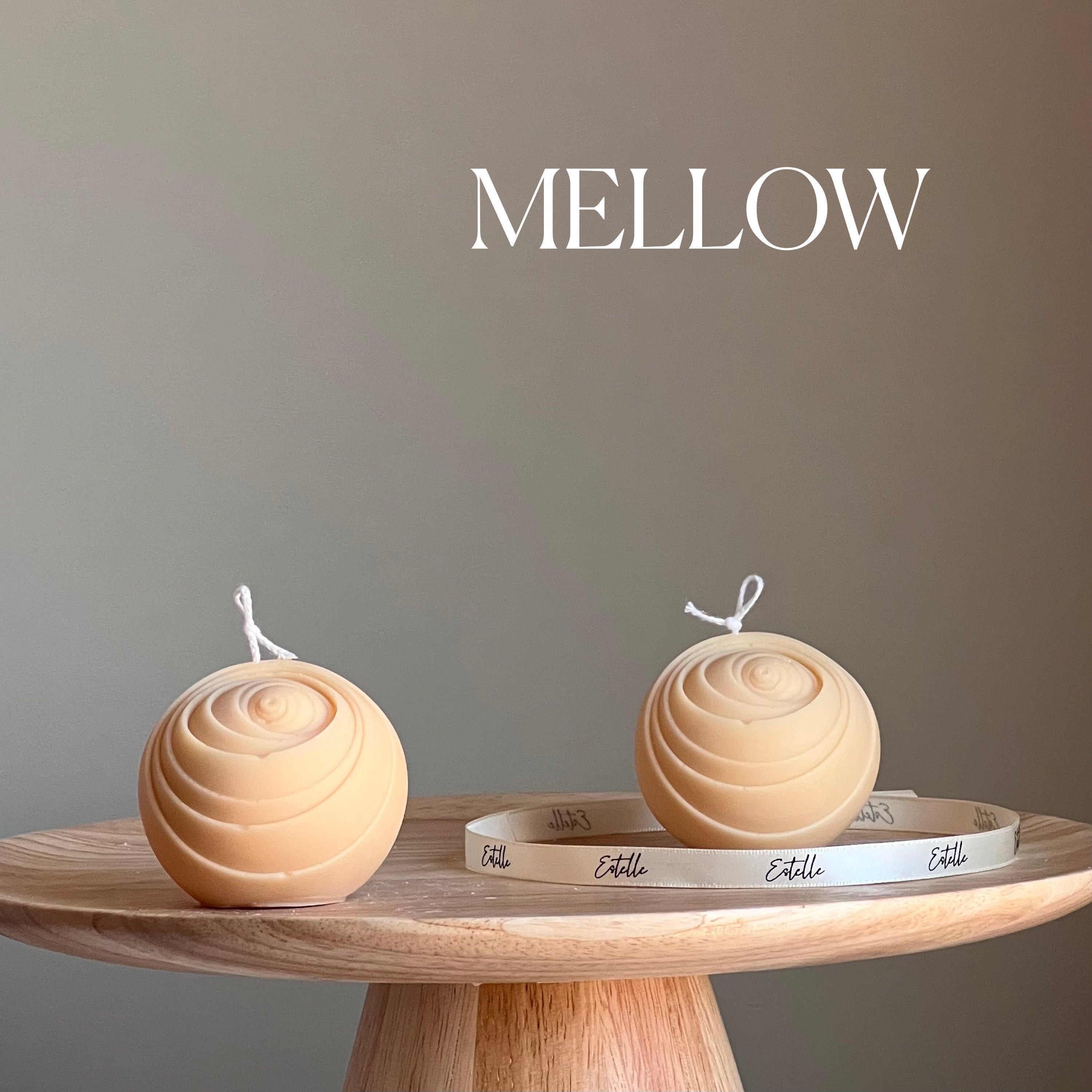 Lined Ball Soy Candle: Sculptural Home Decor