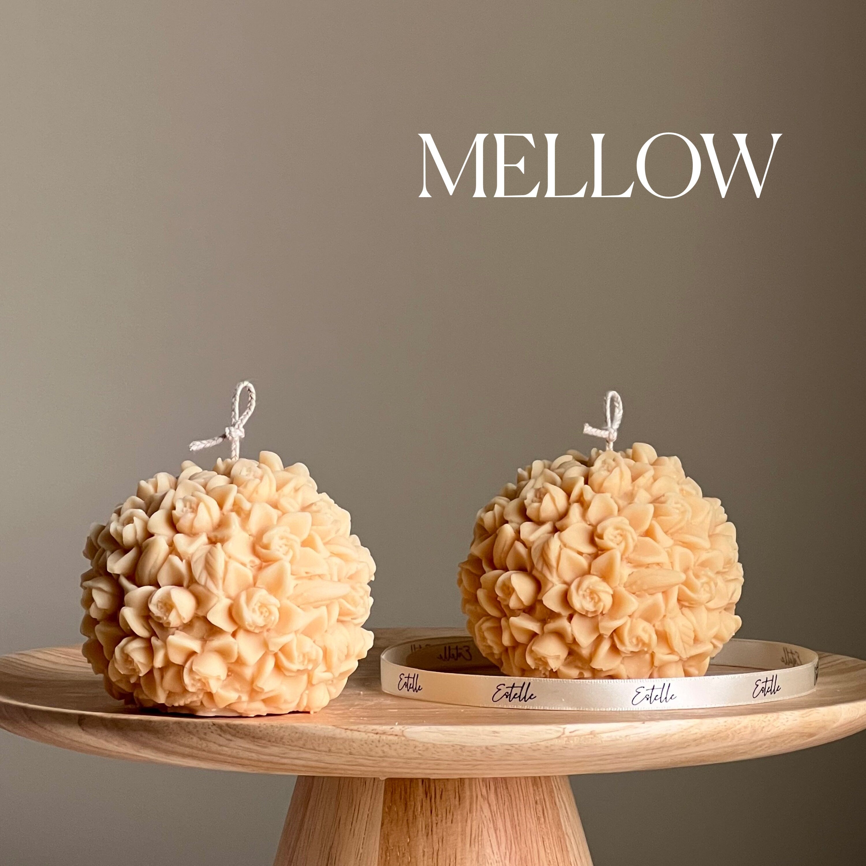 Flower Ball Candle: Handmade Soy Vegan Home Decor