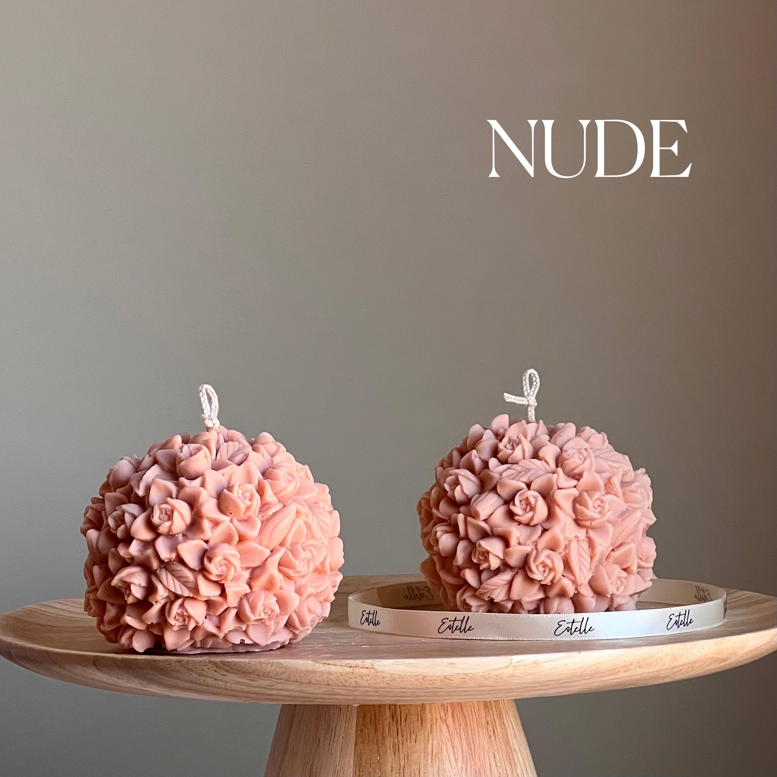 Flower Ball Candle: Handmade Soy Vegan Home Decor