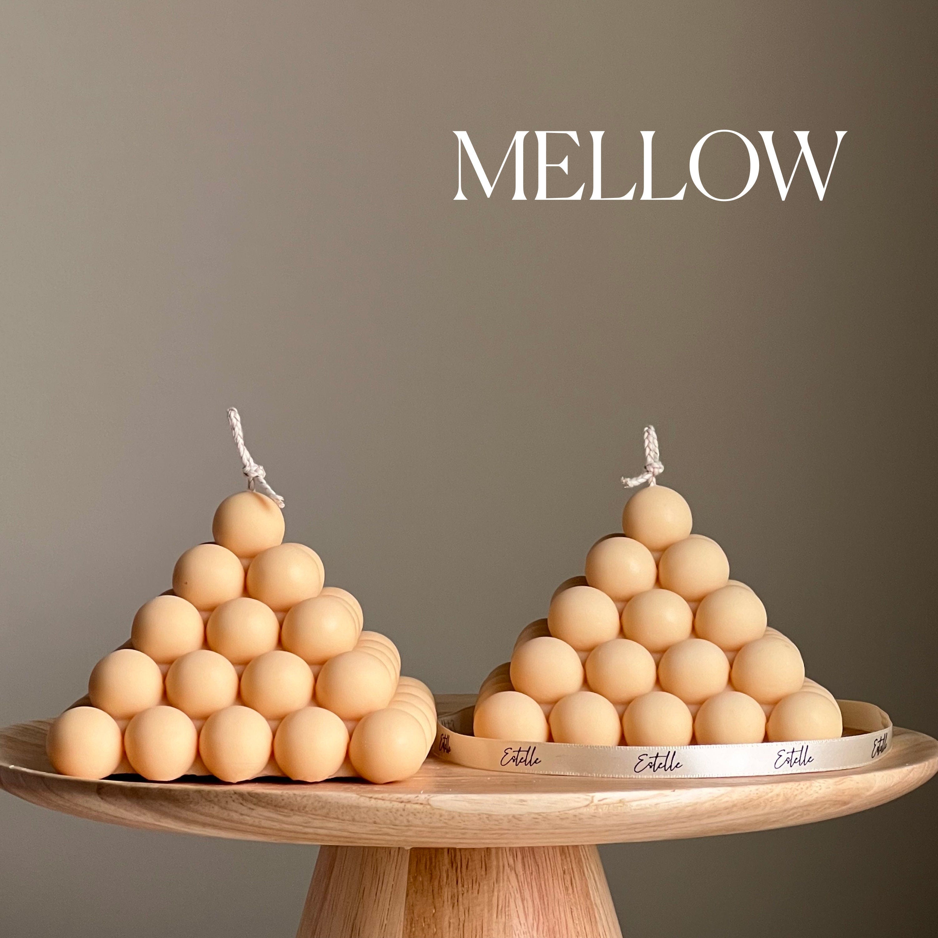 Large Bubble Pyramid Candle: Handmade Soy Vegan Home Decor