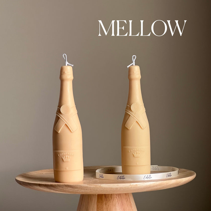Champagne Bottle Candle: Decorative Soy Pillar Candle
