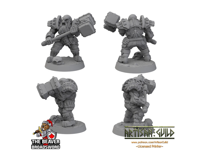 Two handed hammer Dwarven Defender - Artisan Guild | DnD | Fighter | Barbarian | Dwarf | Cleric | Paladin | Pathfinder | TTRPG | Wargaming