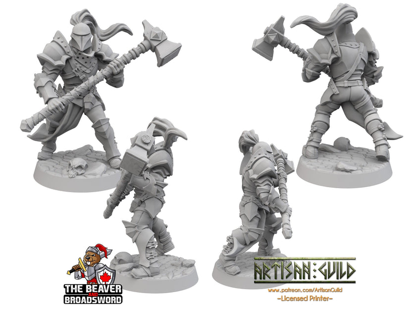 Maul Weilding Male Fighter dnd Mini - Artisan Guild | Barbarian | Knight | Cleric | Paladin, Pathfinder, TTRPG, Wargaming, Warrior, Human