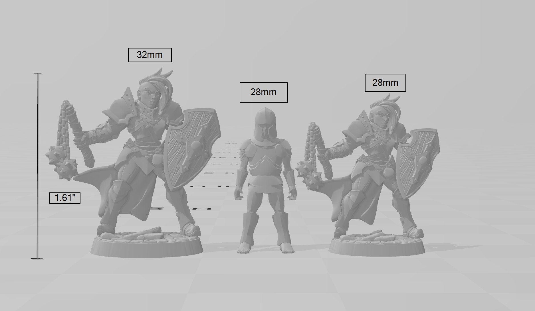 Female Human Fighter dnd Mini - Artisan Guild | Barbarian | Knight | Cleric | Paladin, Pathfinder, TTRPG, Wargaming, Warrior
