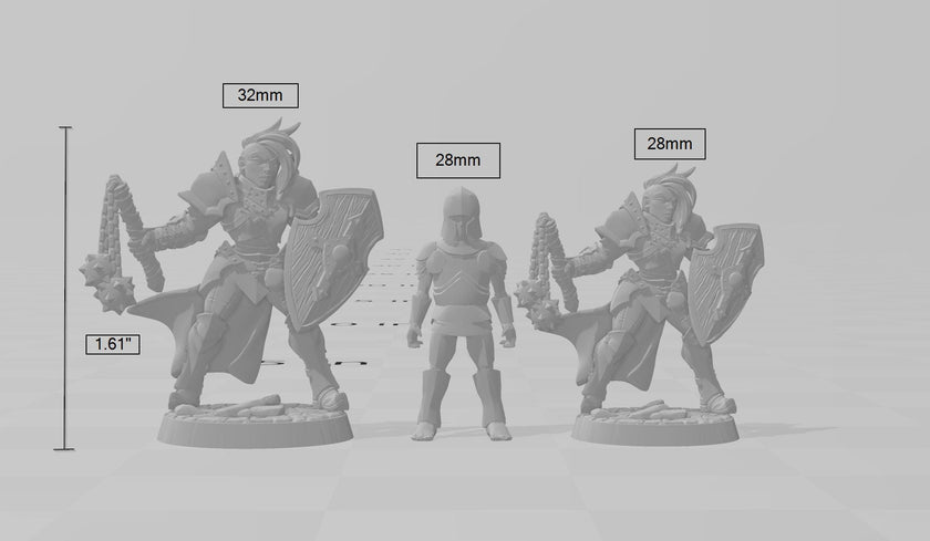 Female Human Fighter dnd Mini - Artisan Guild | Barbarian | Knight | Cleric | Paladin, Pathfinder, TTRPG, Wargaming, Warrior